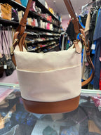 Cole Haan Bucket Bag Canvas British Tan Leather