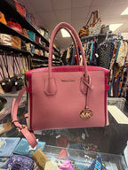 Michael Kors Medium Mercer Satchel Color Block Pink White