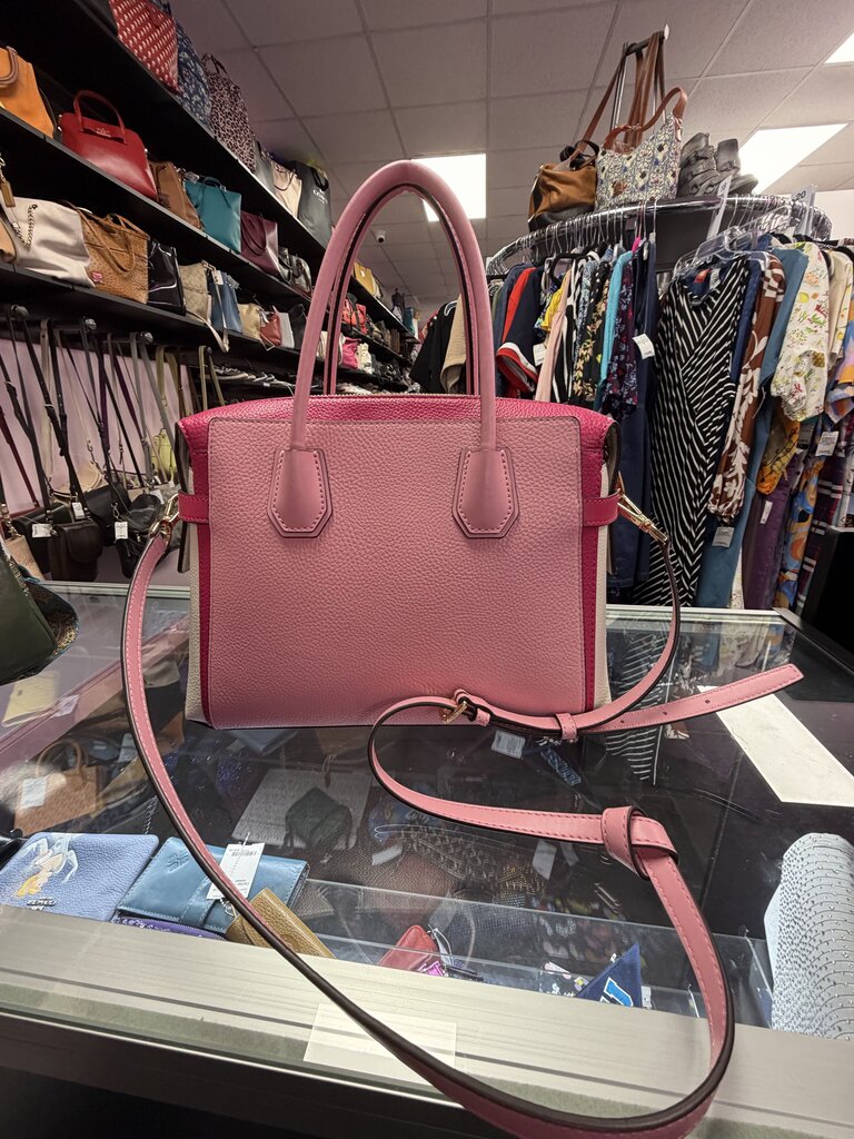 Michael Kors Medium Mercer Satchel Color Block Pink White