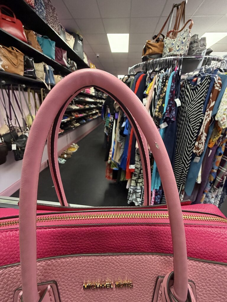 Michael Kors Medium Mercer Satchel Color Block Pink White
