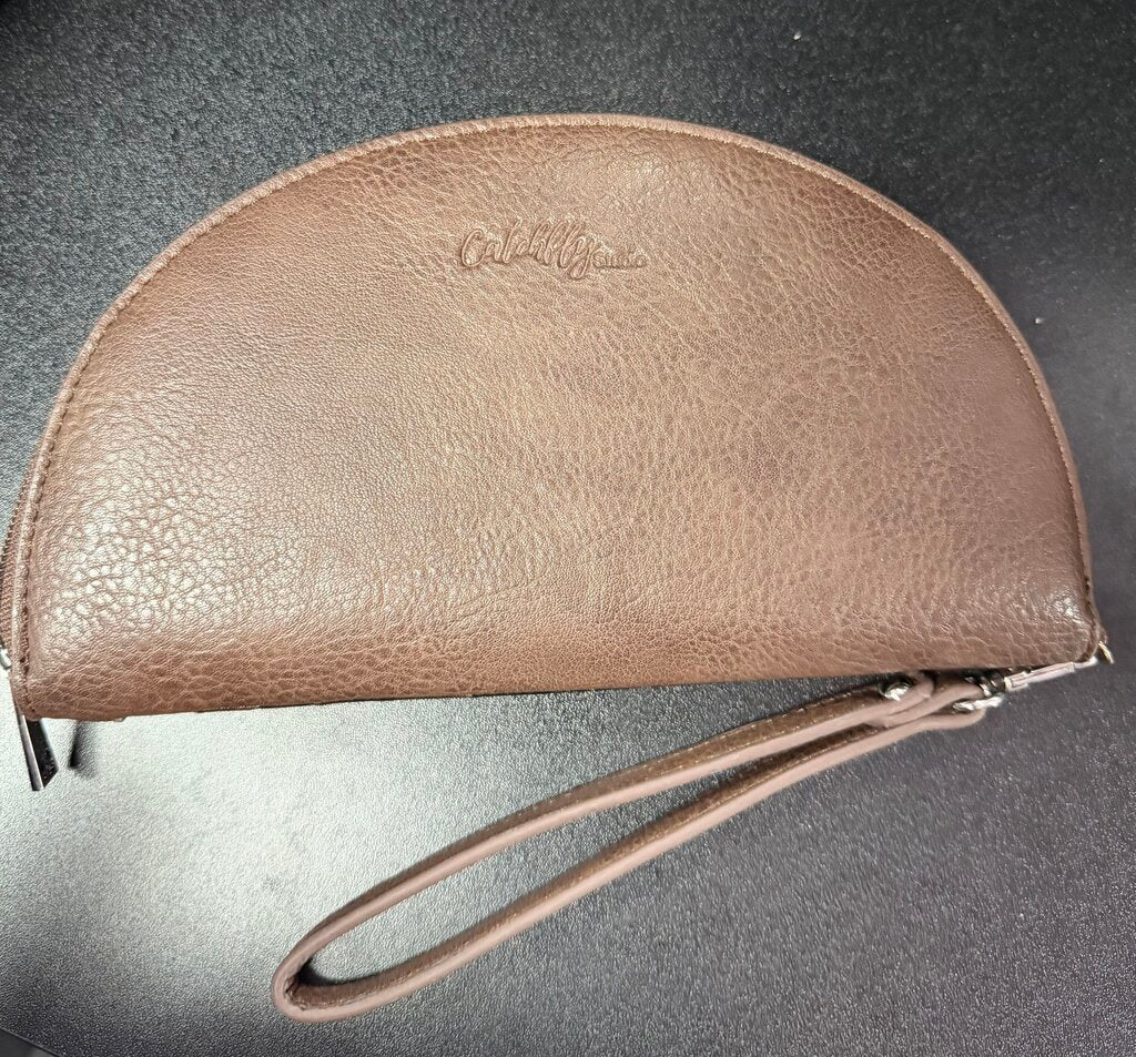Catchfly Studios Tooled Crescent Shaped Studded Wristlet