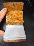 Patricia Nash Crocodile Embossed Leather Wallet Vintage Astor Wallet Cognac