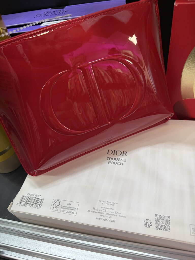 NIB Christian Dior 2026 Lunar New Year Red Glossy Cosmetic Bag Pouch Clutch