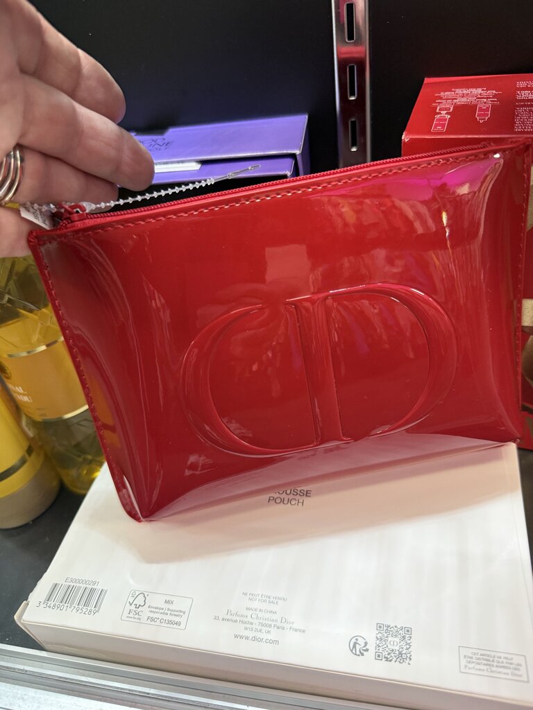 NIB Christian Dior 2026 Lunar New Year Red Glossy Cosmetic Bag Pouch Clutch