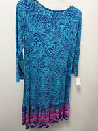 SM Lilly Pulitzer 3/4 Ophelia Swing Dress Bermuda Blue Ocean Motion Retail $178