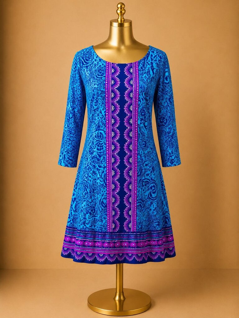 SM Lilly Pulitzer 3/4 Ophelia Swing Dress Bermuda Blue Ocean Motion Retail $178