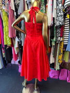 SM House OF CB Adabella Halter Neck Midi Dress Tomato Red