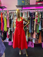 SM House OF CB Adabella Halter Neck Midi Dress Tomato Red