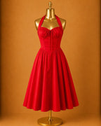 SM House OF CB Adabella Halter Neck Midi Dress Tomato Red