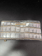 Brahmin Ady Wallet In Steel Opulust Colorway Croc Embossed Leather Finish