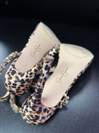 9 Jessica Simpson Jaycin Rhinstone Ankle Strap Animal Print Heel