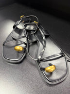 9/40 Zara Ankle Strap Gold detail Sandal
