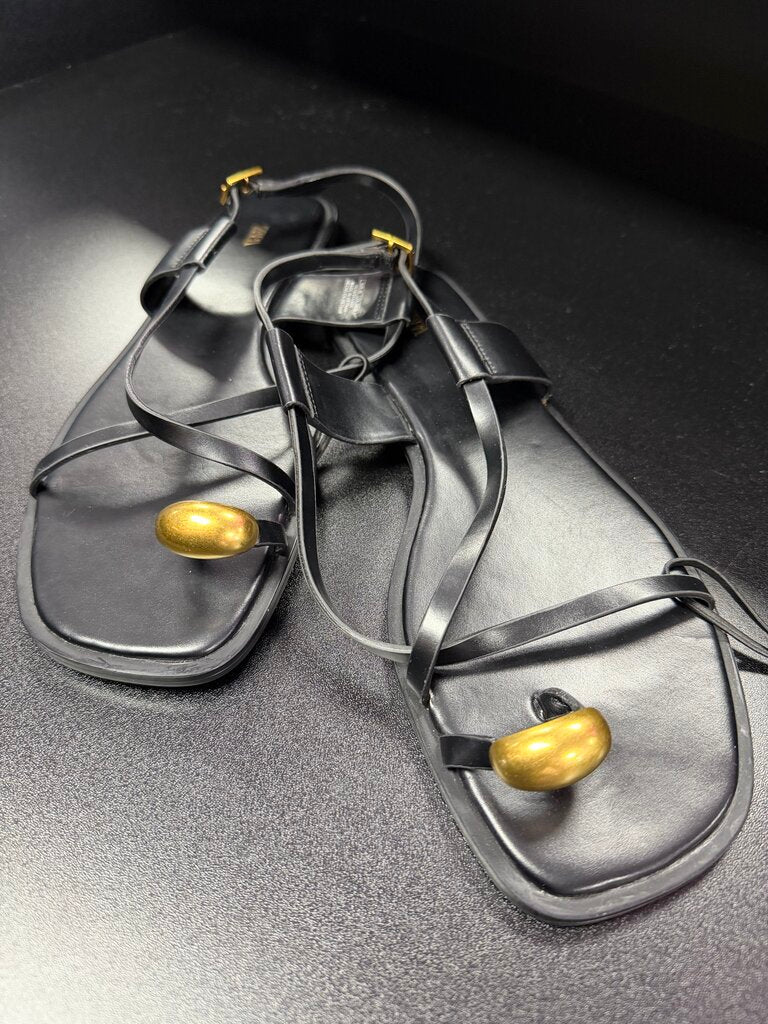 9/40 Zara Ankle Strap Gold detail Sandal