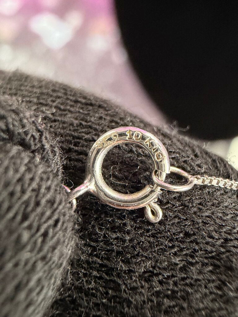 10K Heart with Diamonds Pendant 18" Necklace