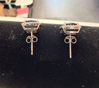 Onyx and White Sapphire Earrings in 925 Stud Earrings