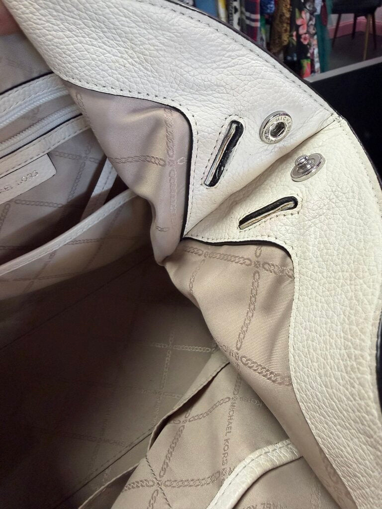 Michael Kors Downtown Astor Shoulder Tote Bag Shorter Strap Cut out of Bag Visually Can't Tell Priced For Such