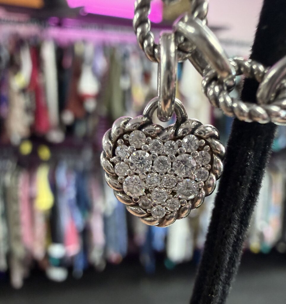 7' David Yurman Diamond Heart Charm Bracelet