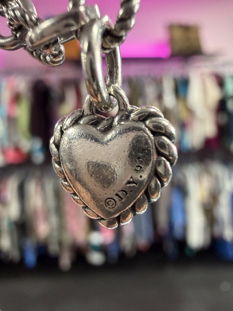 7' David Yurman Diamond Heart Charm Bracelet