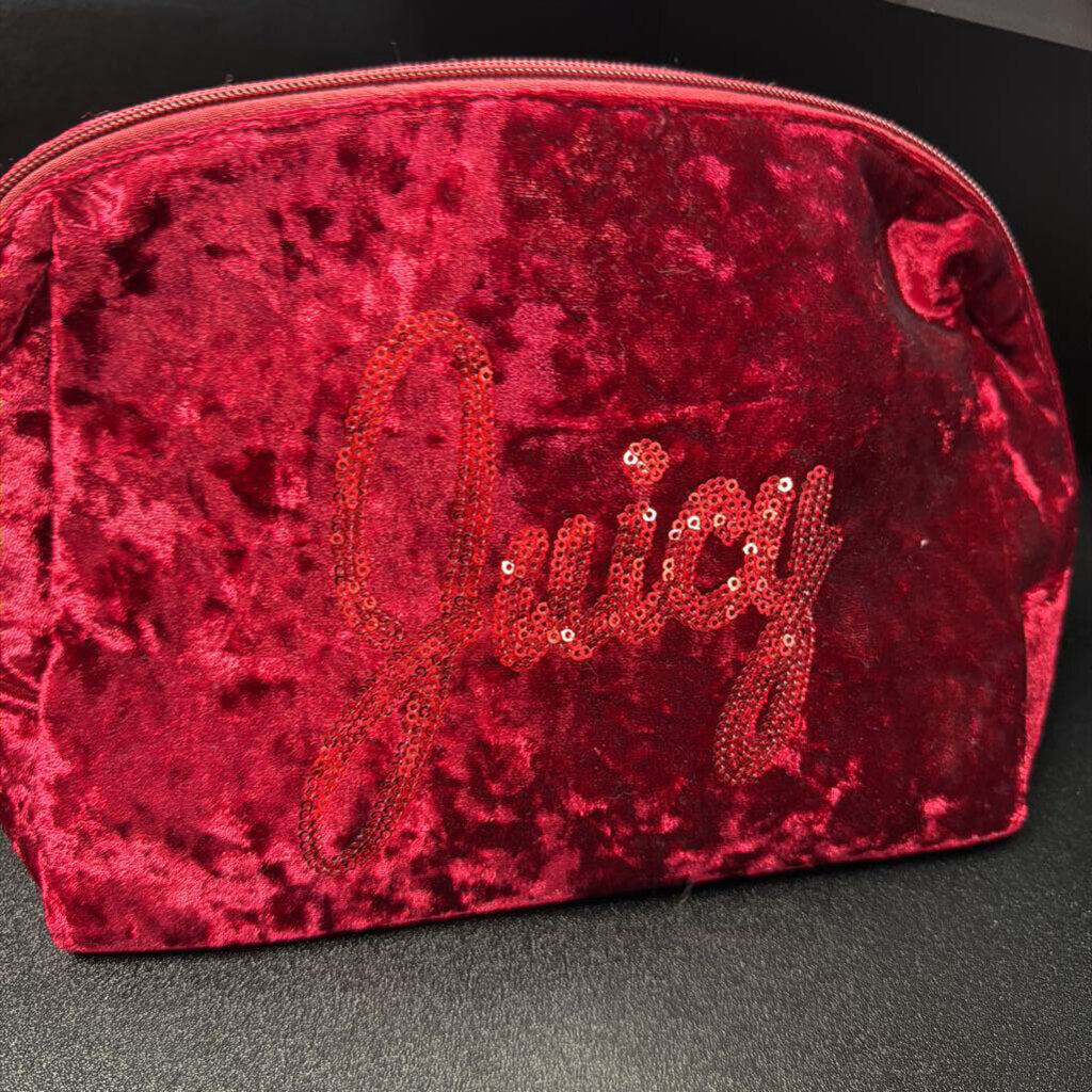 Juicy Couture Red Velvet Sequin Make Up Medium travel Bag