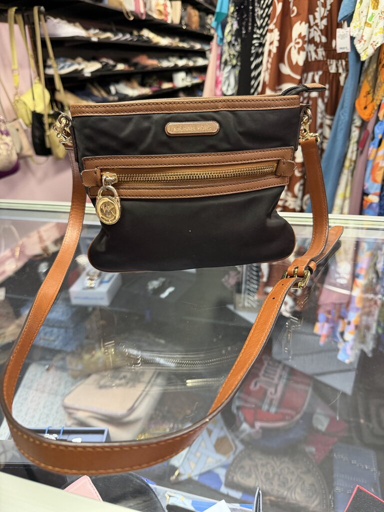 Michael Kors Kempton Nylon Leather Trim Small Crossbody