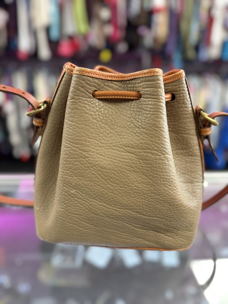 Dooney & Bourke Vintage Leather Drawstring Bucket Bag Purse