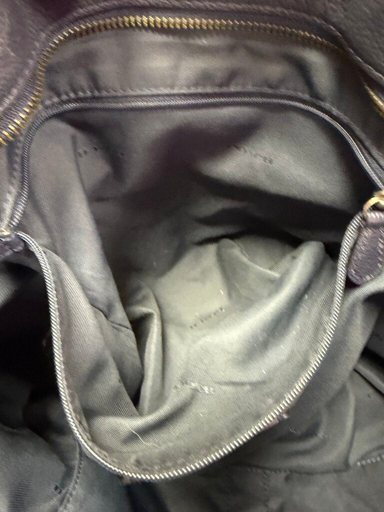 Coach Turnlock Tote Pebbled Leather Gold Chain Shoulder Bag As iS.