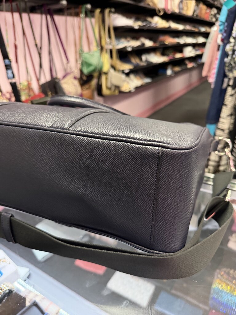Coach Perry Slim Briefcase Laptop Bag Crossgrain Leather