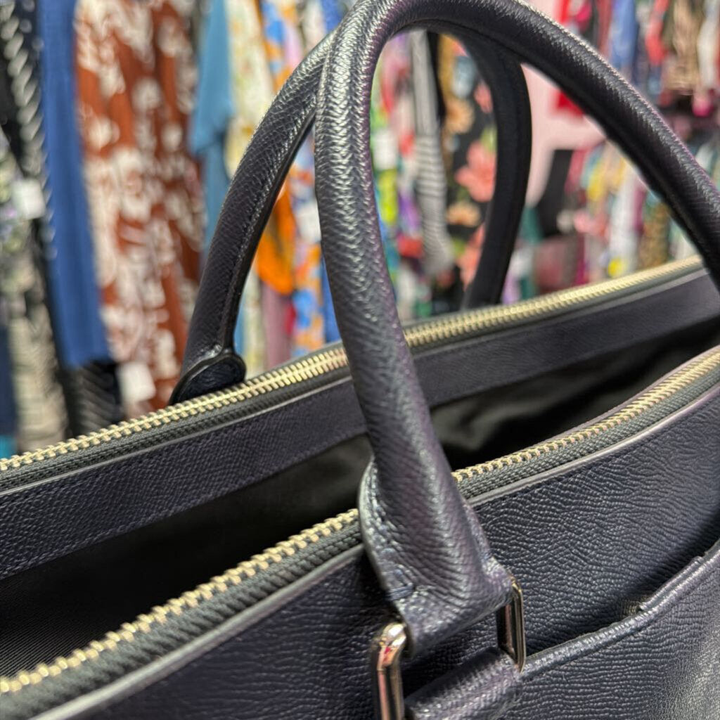 Coach Perry Slim Briefcase Laptop Bag Crossgrain Leather