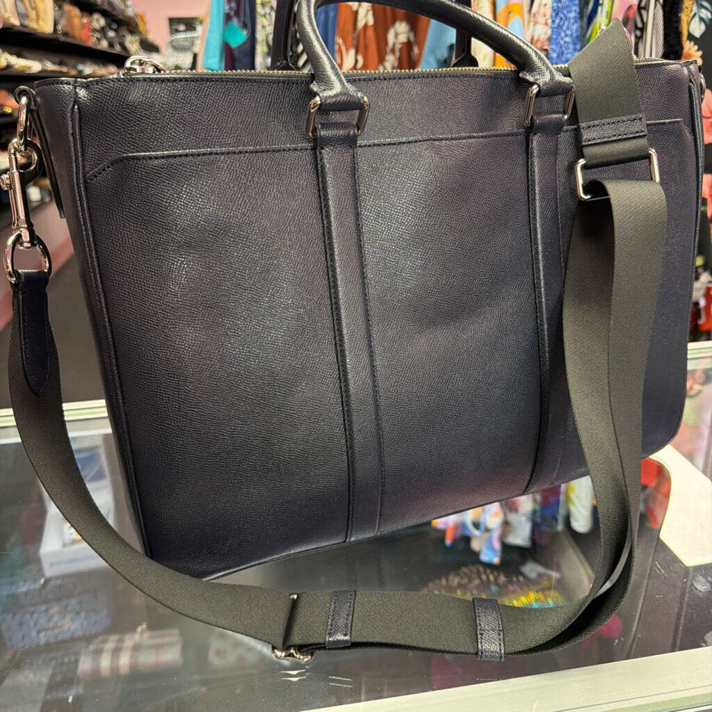 Coach Perry Slim Briefcase Laptop Bag Crossgrain Leather