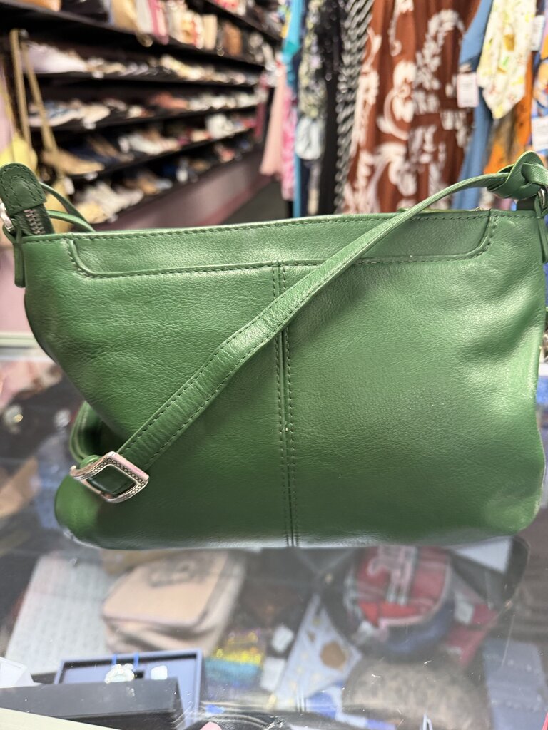 Brighton Pretty Tough Rex Leather Crossbody Bag Purse Silver Studs