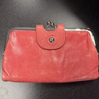 Hobo Alice Vintage Leather Compact Wallet Bifold Kiss Lock Coin Card Slots