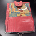 Hobo Alice Vintage Leather Compact Wallet Bifold Kiss Lock Coin Card Slots