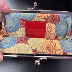 Hobo Alice Vintage Leather Compact Wallet Bifold Kiss Lock Coin Card Slots