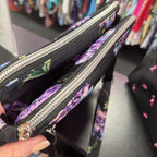 Vera Bradley NWT Floating Plum Pansies RFID Triple Compartment Crossbody Bag