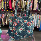 Vera Bradley Cotton Multi‑Compartment Shoulder Bag Rose Toile