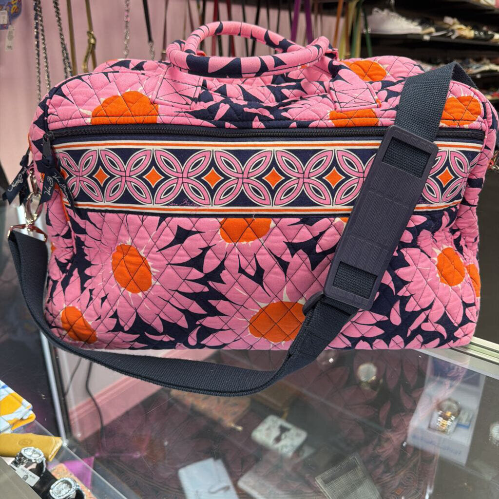 Vera Bradley Quilted Weekender Retired Loves Me Pink Sunflower