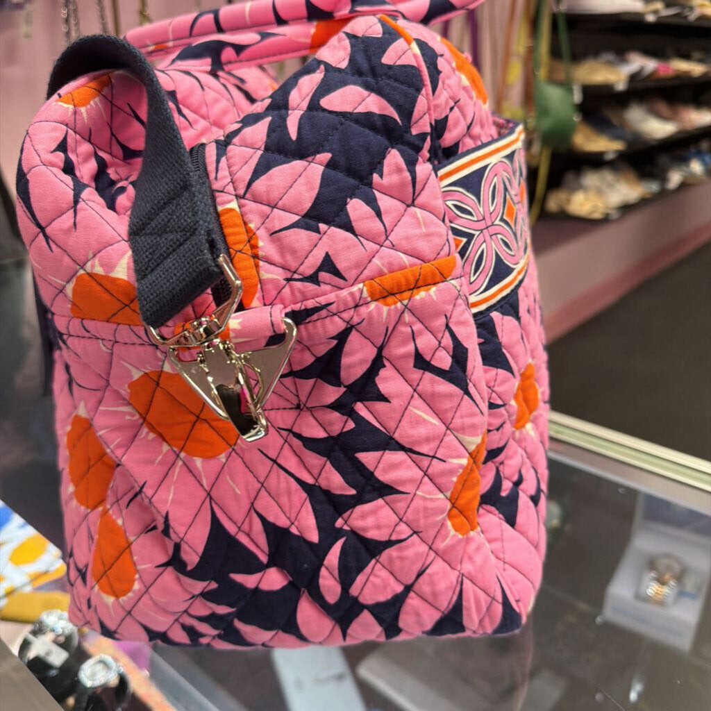 Vera Bradley Quilted Weekender Retired Loves Me Pink Sunflower