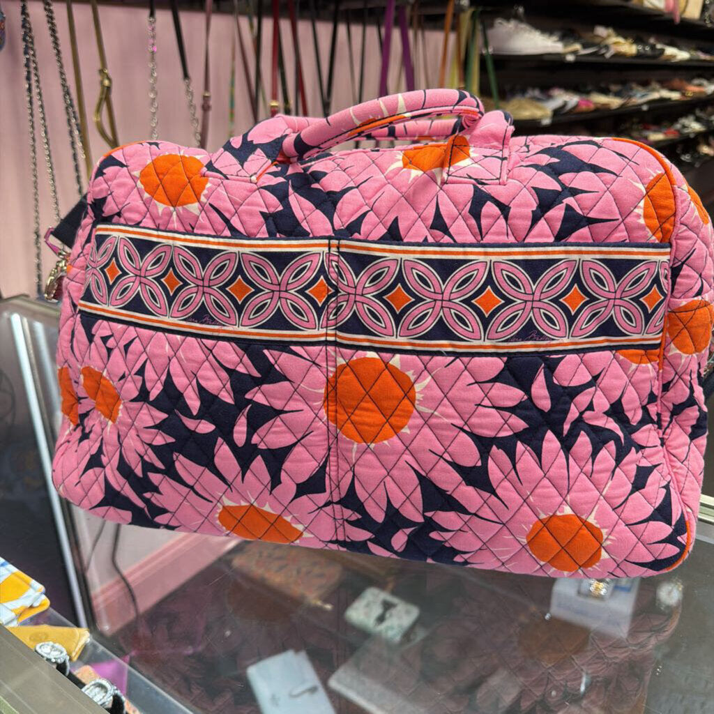 Vera Bradley Quilted Weekender Retired Loves Me Pink Sunflower