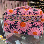 Vera Bradley Quilted Weekender Retired Loves Me Pink Sunflower