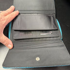 Unknown Croco Patent Folding Large Wallet Vintage w/ Calculator