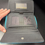 Unknown Croco Patent Folding Large Wallet Vintage w/ Calculator