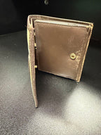 Burberry Vintage Nova Check Canvas Leather Bifold Wallet Logo Clasp