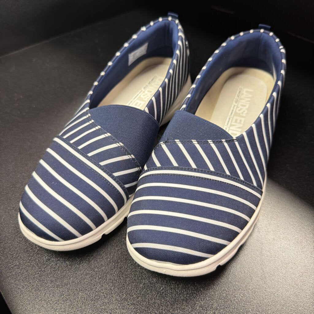 9.5B Lands End Slide On Striped Loafer