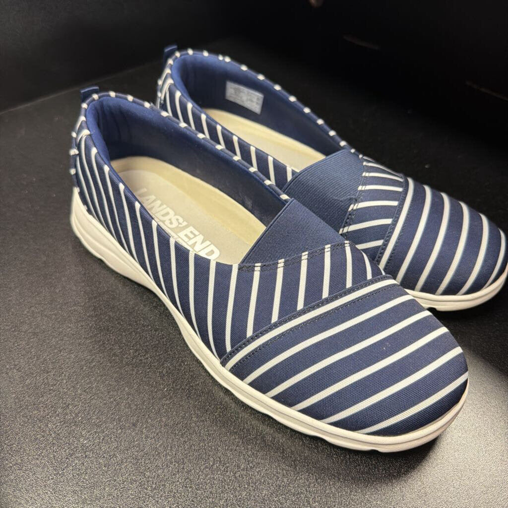 9.5B Lands End Slide On Striped Loafer