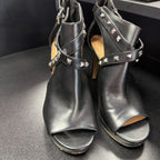 8.5 Marc Fisher Mahiya Leather Pyramid Studded Embellished High Heels Shoes