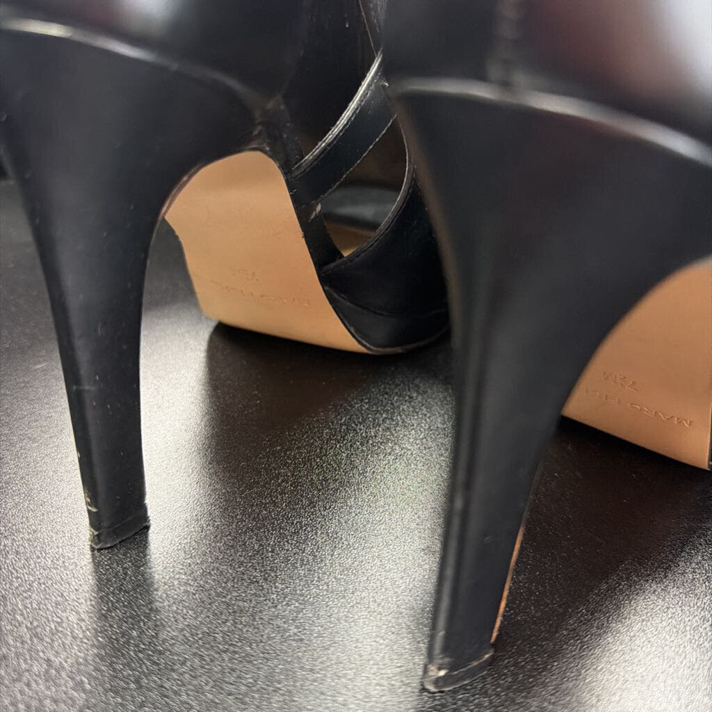 8.5 Marc Fisher Mahiya Leather Pyramid Studded Embellished High Heels Shoes