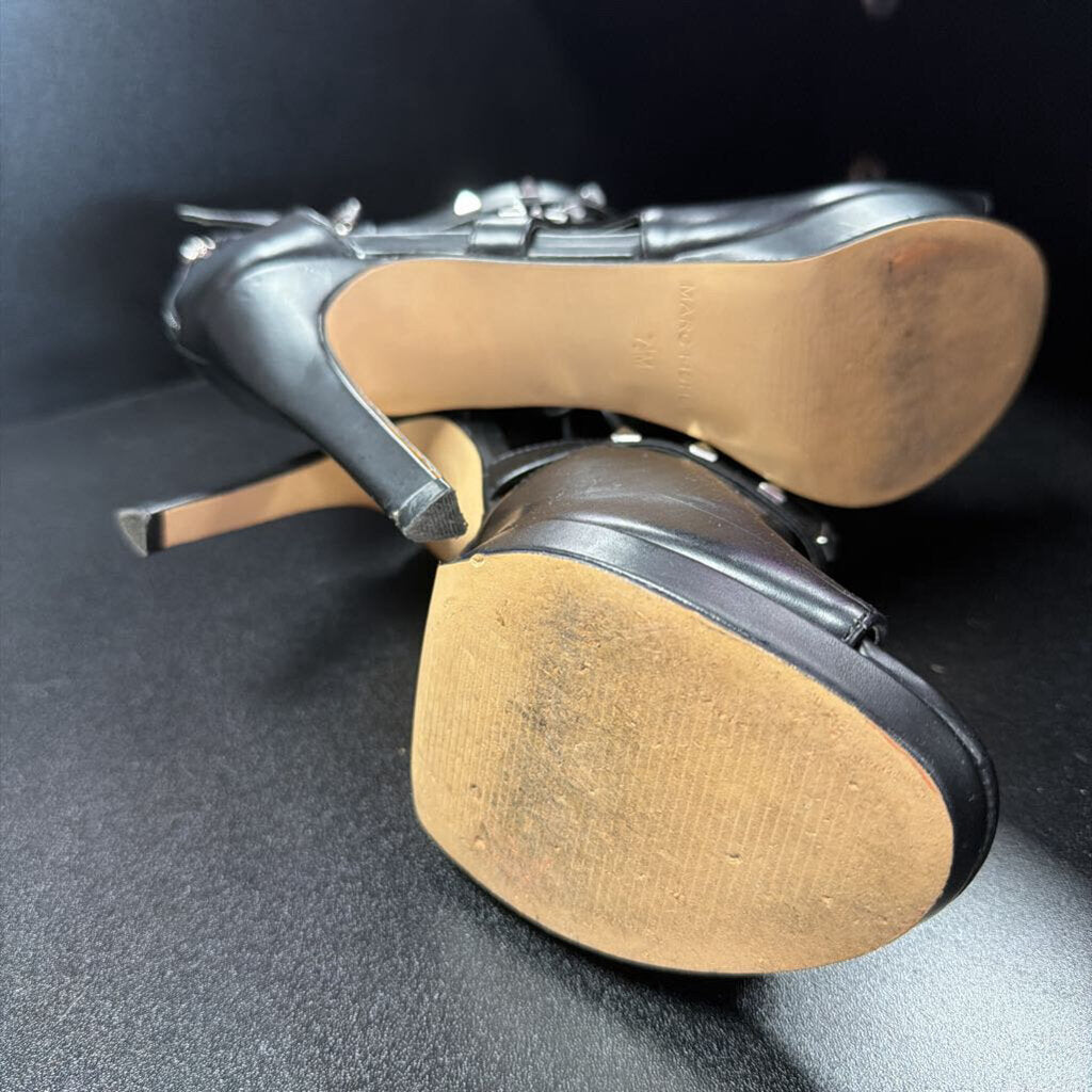 8.5 Marc Fisher Mahiya Leather Pyramid Studded Embellished High Heels Shoes