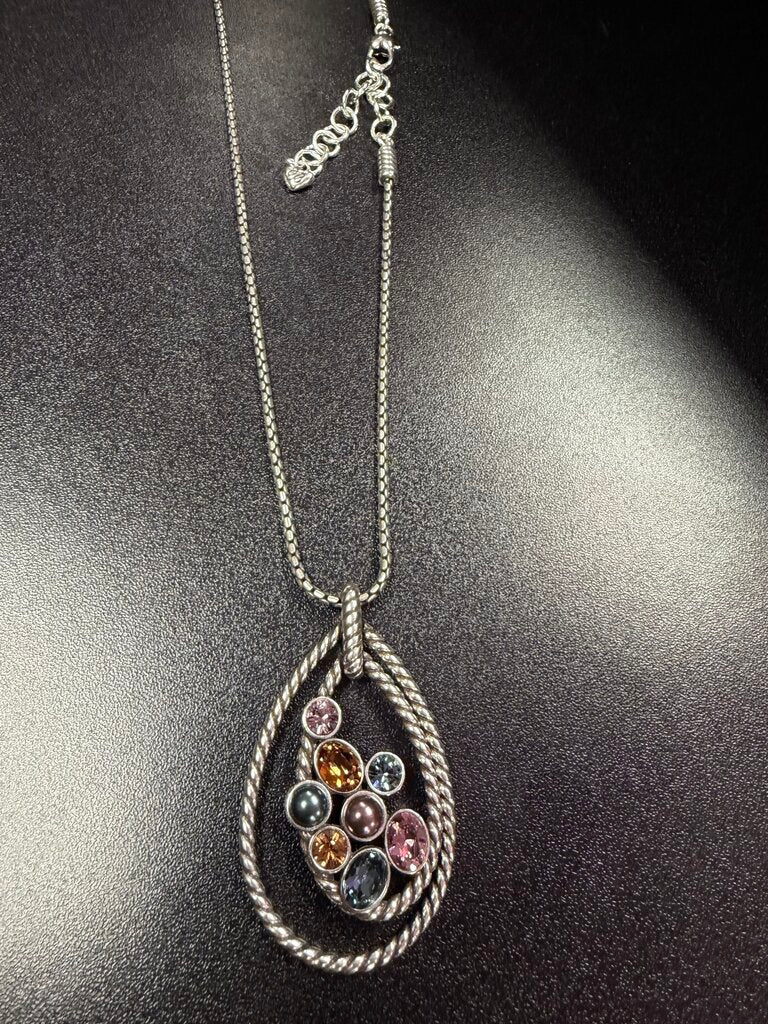 Brighton Monte Carlo Multi Crystal Necklace 17"