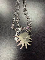 Mexican Green Stone 925 Sunburst Pendant Non-925 Necklace