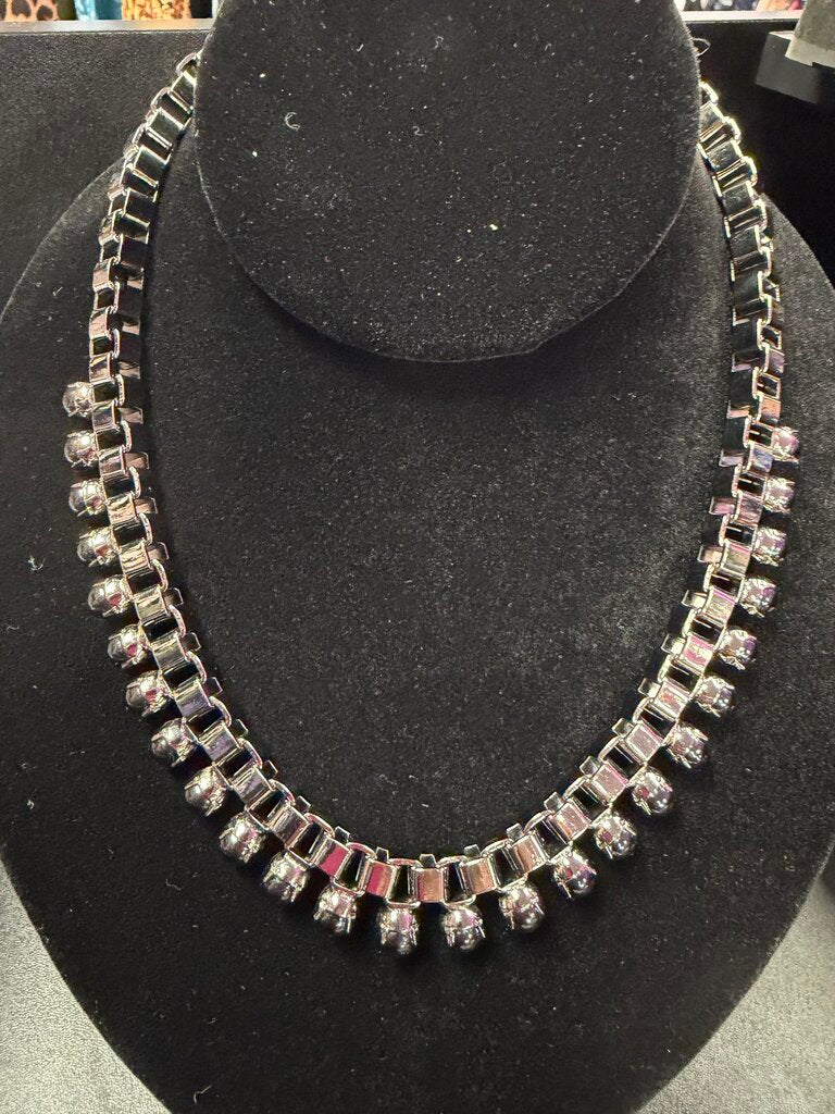 Talbots Gunmetal Gray Metal Chunky Necklace